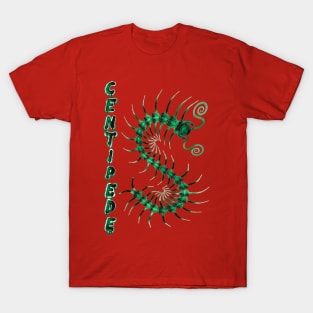 Green Centipede with Spray Paint T-Shirt